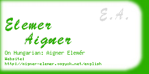 elemer aigner business card