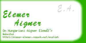 elemer aigner business card